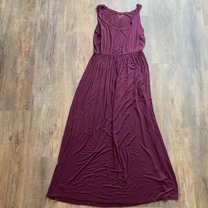 Bundle- Amazon Essentials Womens Sleeveless Maxi Dress Burgundy Black Size Large